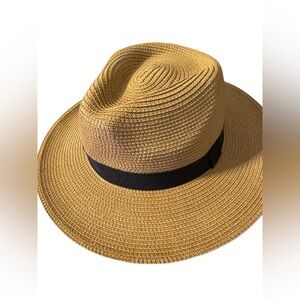 Solar Escape Wide Brim Straw Hat – Black Band | One Size | UPF Style Sun Hat